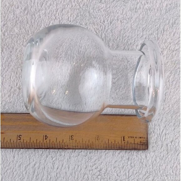 Clear Glass Bud Vase Apothecary Jar Round Height 4.75" Hand Blown Italy VTG 1960 - Picture 7 of 12